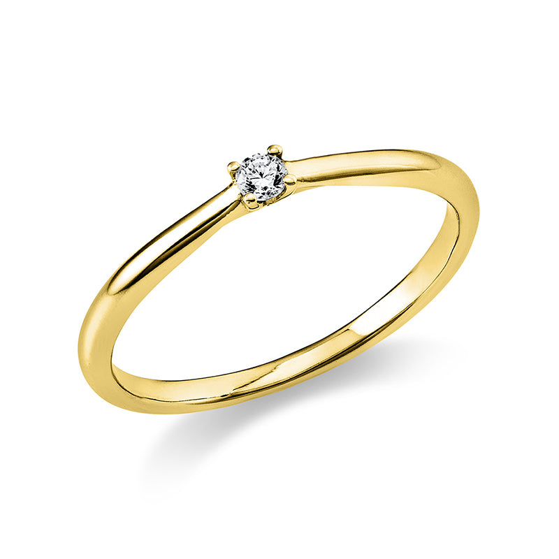 Ring 14 kt GG, 1 Brill. 0,05 ct, TW-si