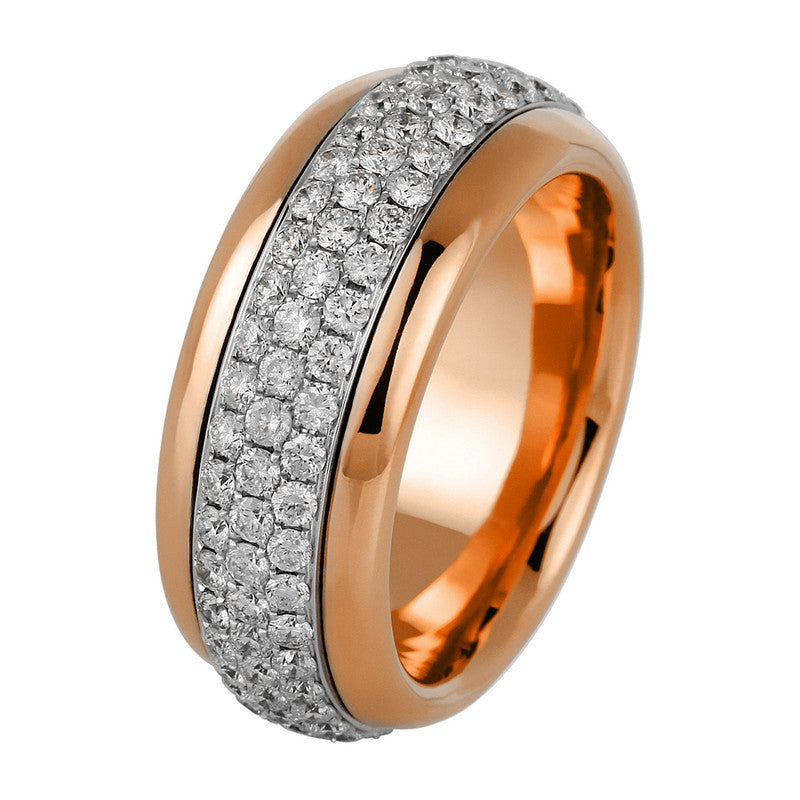 Ring 18 kt RG+WG, 129 Brill. 2,26 ct, TW-si