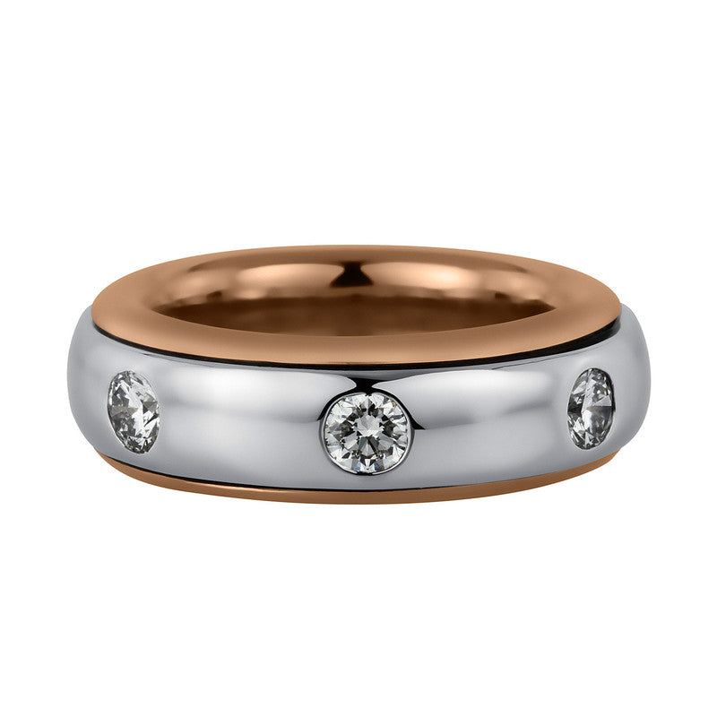 Ring 18 kt RG+WG, 7 Brill. 1,57 ct, TW-vsi/si