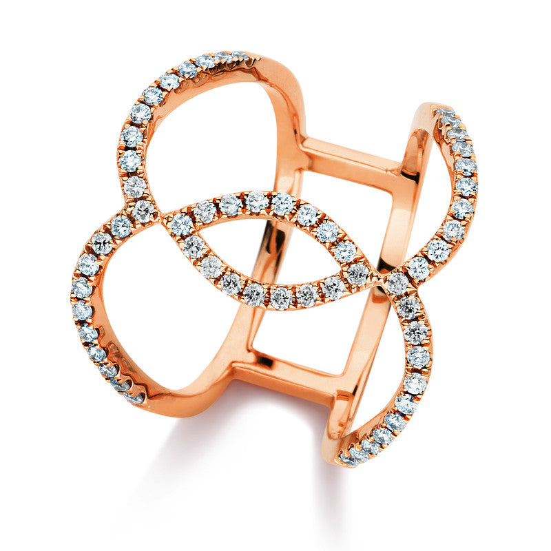 Ring 18 kt RG, 58 Brill. 0,44 ct, TW-si