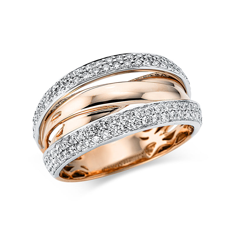 Ring 18 kt RG+WG, 102 Brill. 0,69 ct, TW-si
