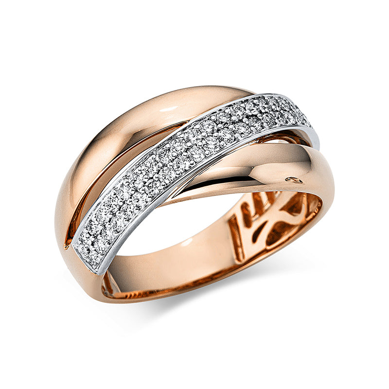 Ring 18 kt RG+WG, 46 Brill. 0,38 ct, TW-si