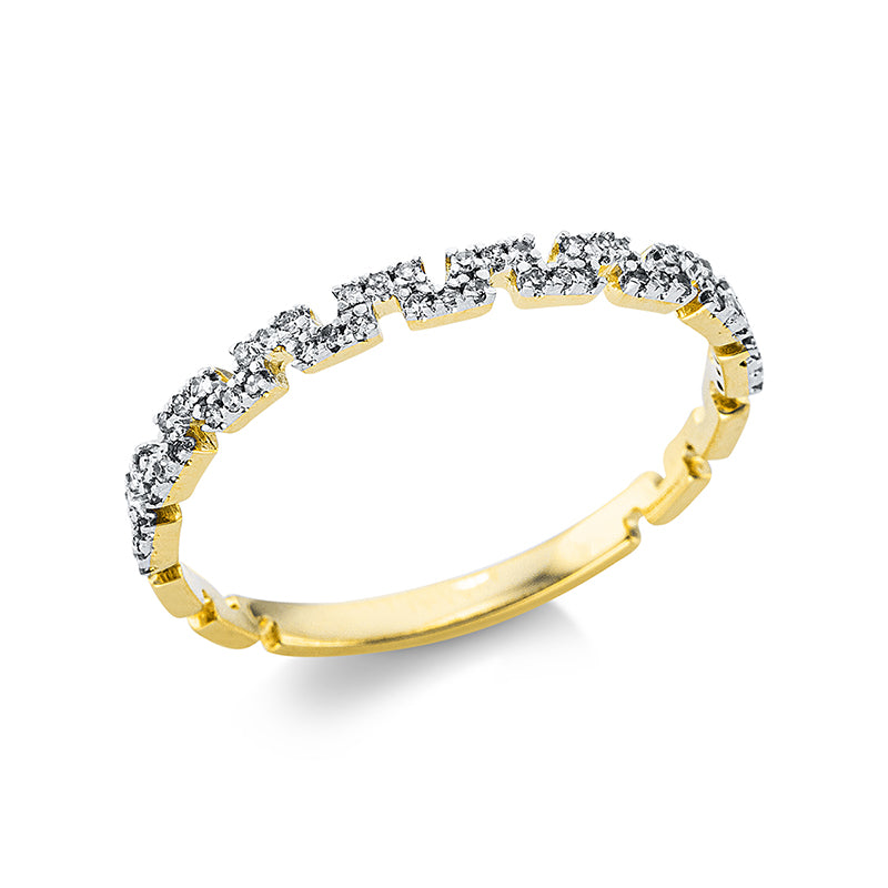 Ring 18 kt GG+WG, 51 Dia. 0,10 ct, TW-si