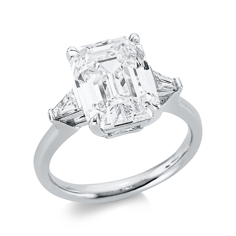 Ring 18 kt WG, HRD170001785490, 2 Trap. 0,20 ct, TW-vsi/si, 1 Sm.schliff 5,25 ct, W-vsi