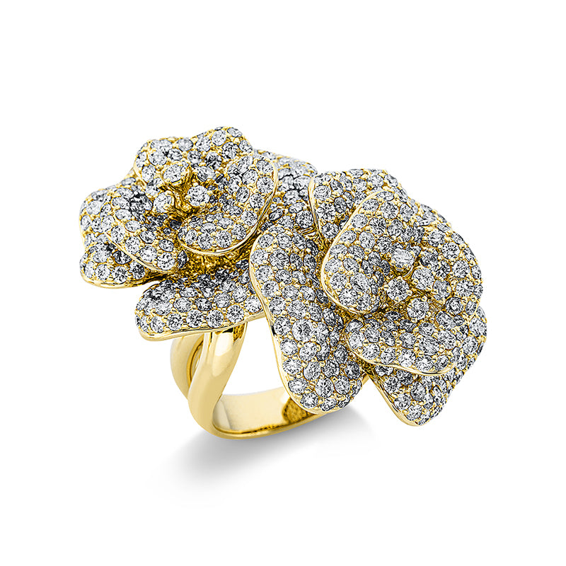 Ring 18 kt GG, 12 Brill. 0,43 ct, TW-vsi, 470 Brill. 8,96 ct, TW-vsi