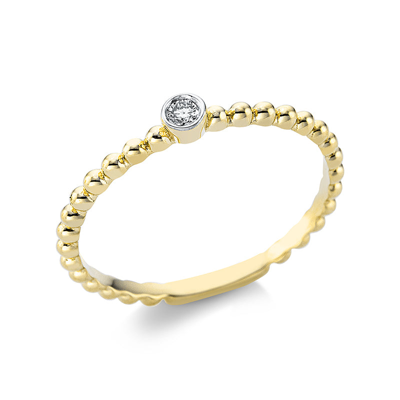 Ring 14 kt GG, 1 Brill. 0,03 ct, TW-vsi