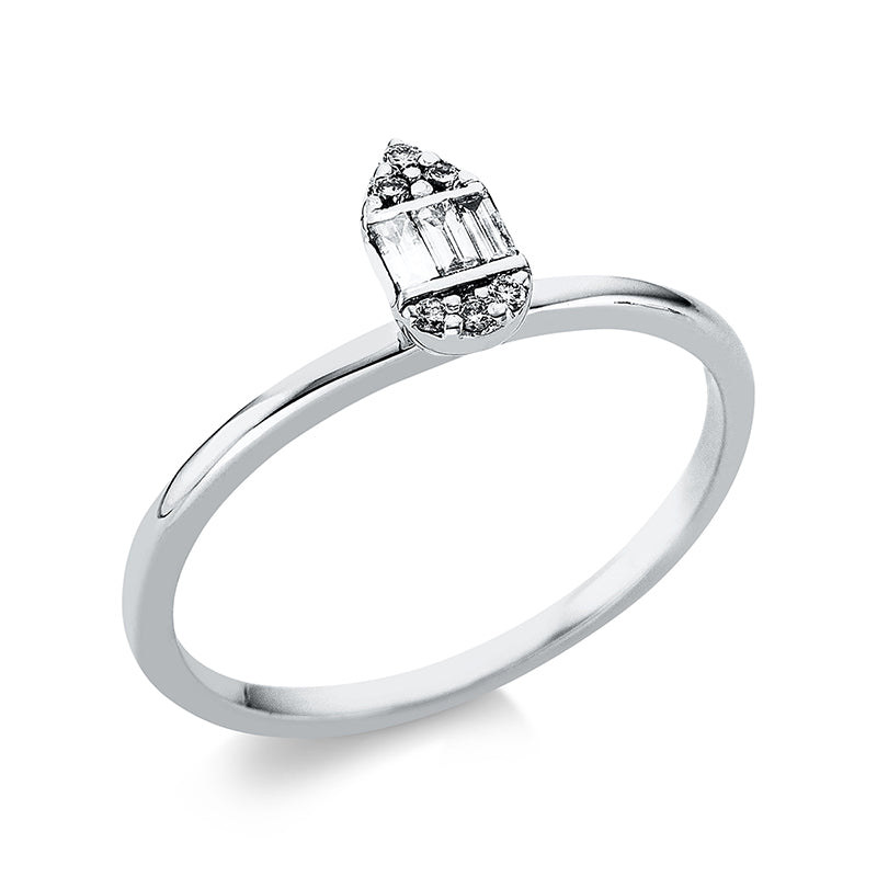 Ring 18 kt WG, 9 Fant-Schl. 0,13 ct, TW-vsi/si