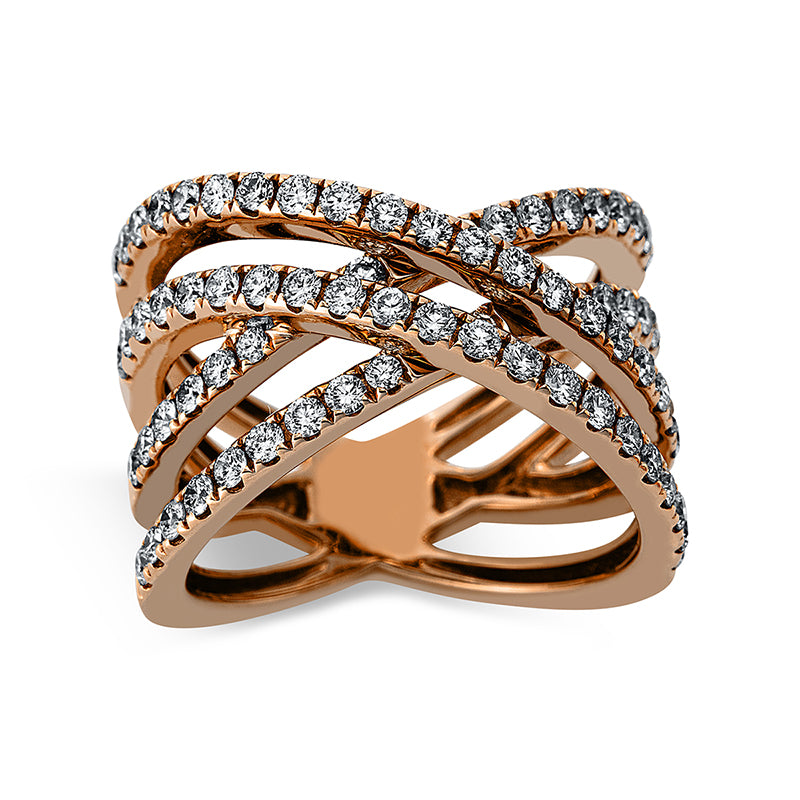 Ring 18 kt RG, 74 Brill. 1,33 ct, TW-si