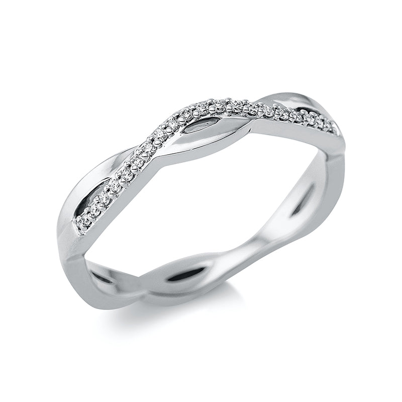 Ring 18 kt WG, 20 Brill. 0,07 ct, TW-si