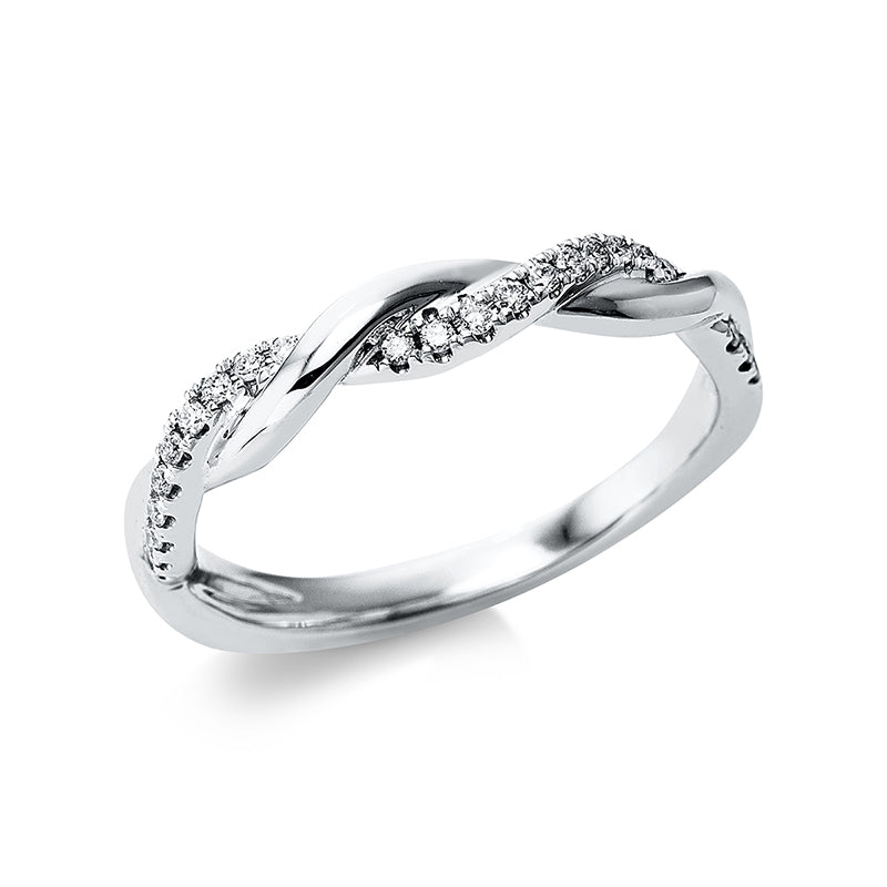 Ring 18 kt WG, 26 Brill. 0,14 ct, TW-pi