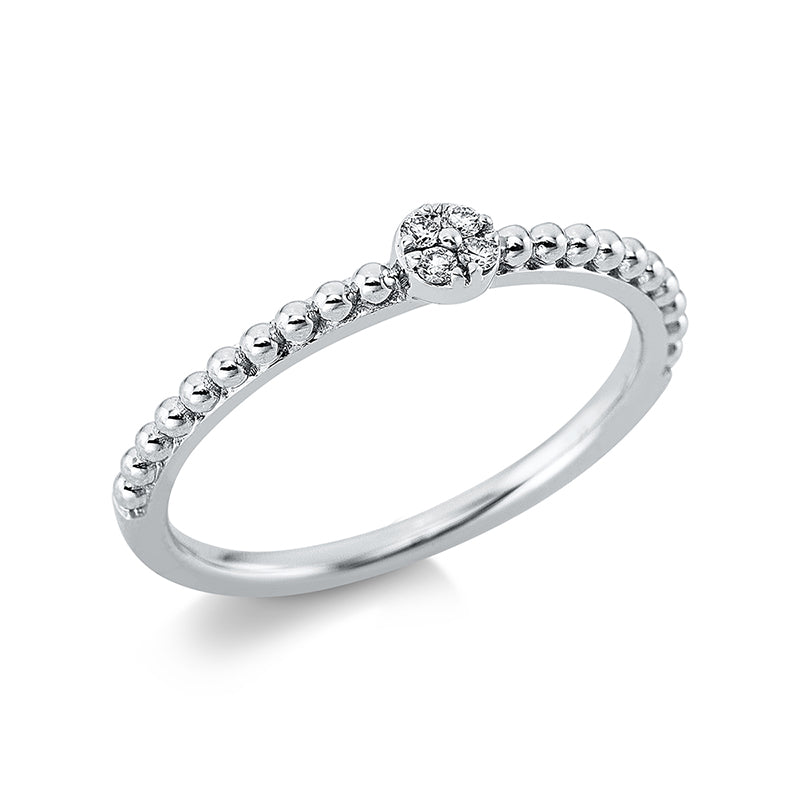 Ring 18 kt WG, 4 Brill. 0,04 ct, TW-si