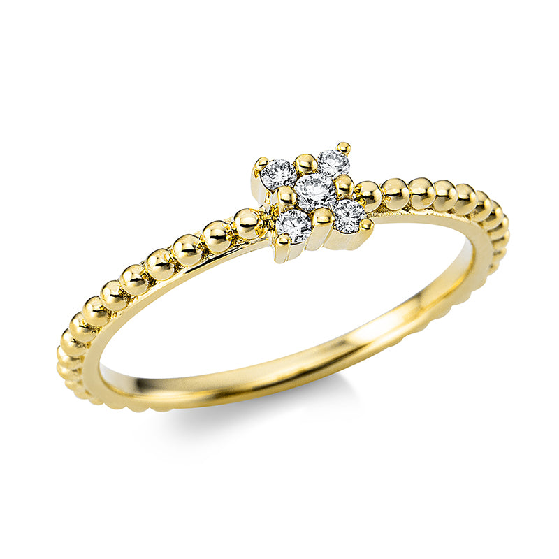 Ring 18 kt GG, 5 Brill. 0,09 ct, TW-si