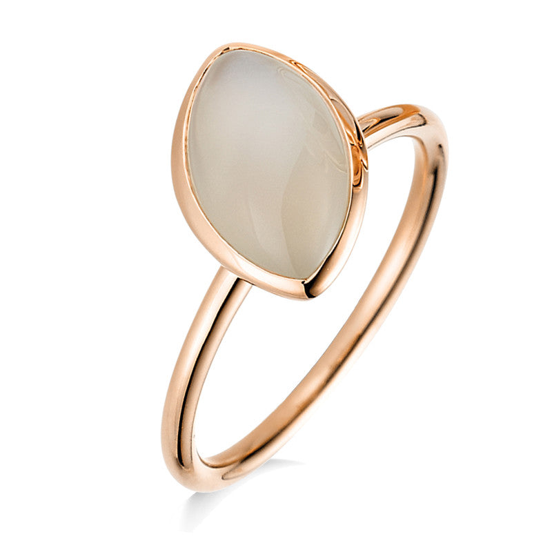 Ring 18 kt RG, 1 Mondstein 2,82 ct weiß