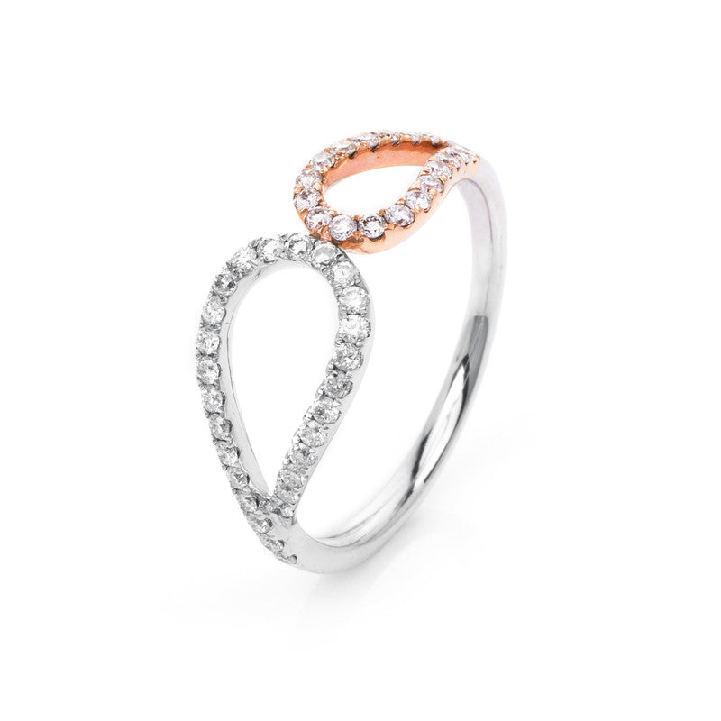 Ring 18 kt WG+RG, 45 Brill. 0,40 ct, TW-si