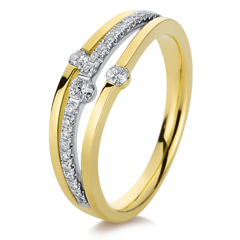 Ring 18 kt GG+WG, 26 Brill. 0,29 ct, TW-vsi/si