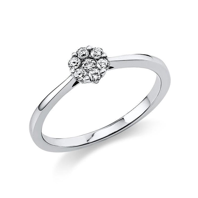 Ring 950 Pt Platin, 7 Brill. 0,17 ct, TW-si