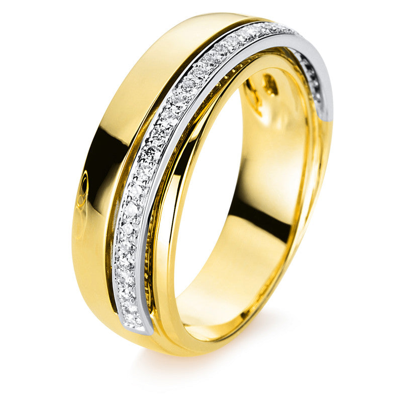 Ring 18 kt GG+WG, 31 Brill. 0,21 ct, TW-si