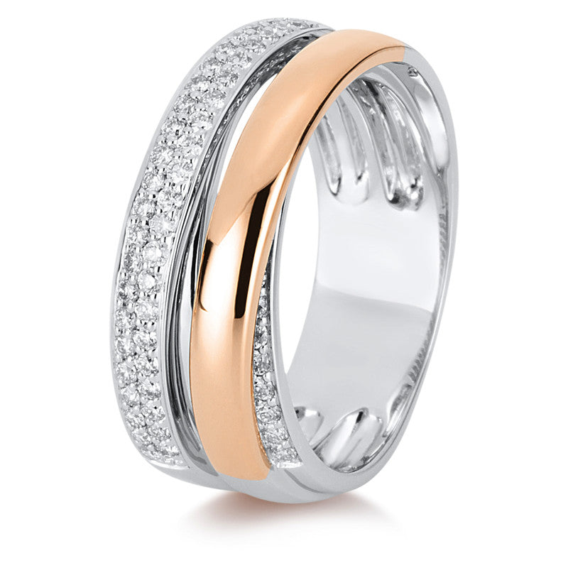 Ring 18 kt WG+RG, 62 Brill. 0,41 ct, TW-si