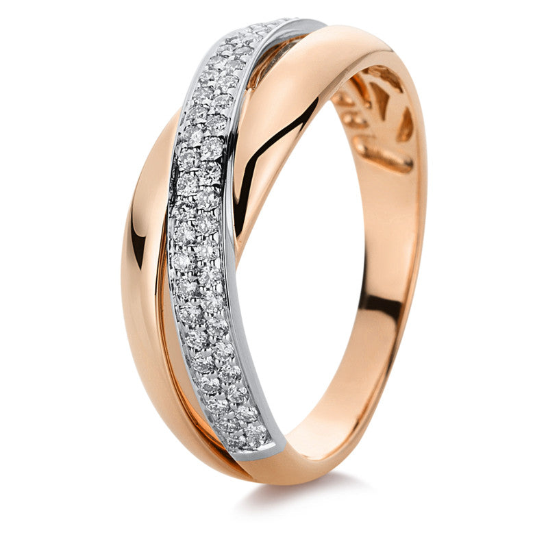 Ring 18 kt RG+WG, 51 Brill. 0,22 ct, TW-si