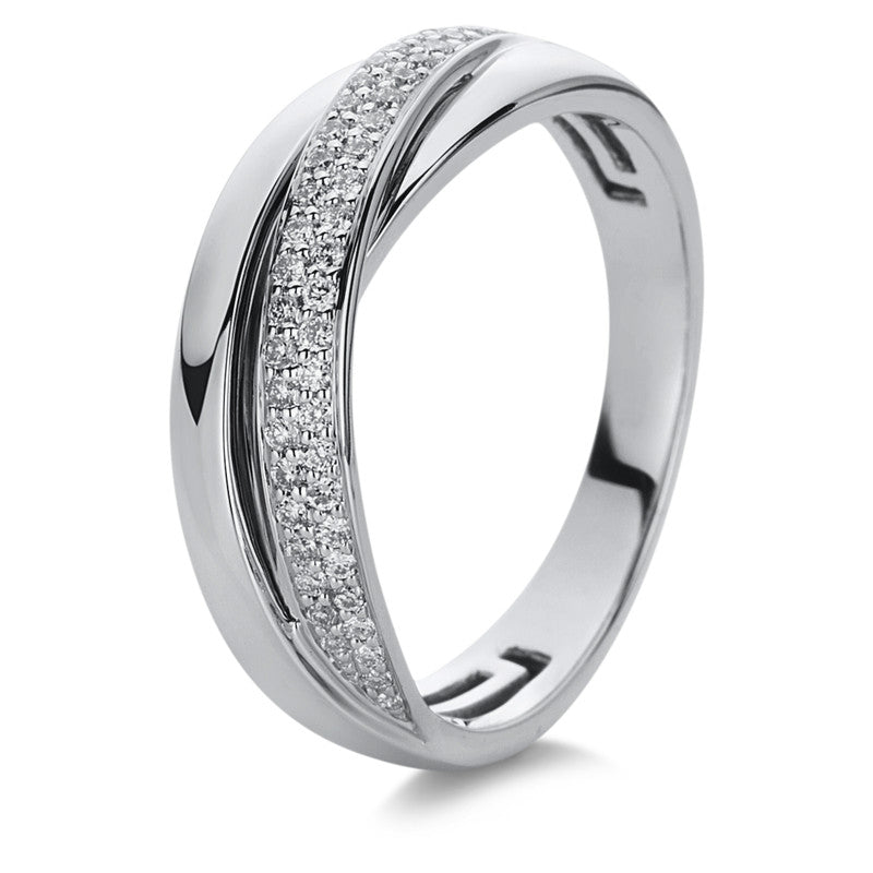Ring 18 kt WG, 46 Brill. 0,17 ct, TW-si