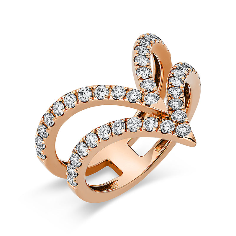 Ring 18 kt RG, 42 Brill. 0,89 ct, TW-vsi