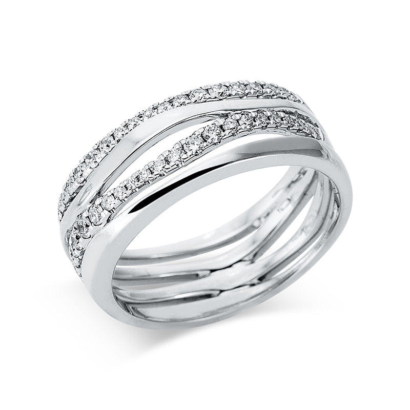 Ring 18 kt WG, 51 Brill. 0,41 ct, TW-si