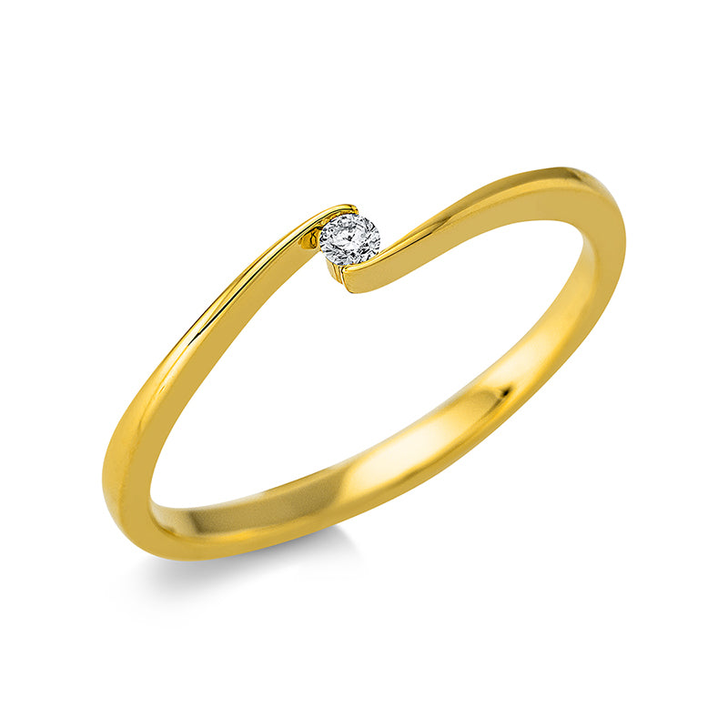Ring 18 kt GG, 1 Brill. 0,03 ct, TW-si
