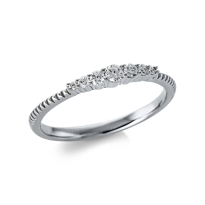 Ring 18 kt WG, 7 Brill. 0,18 ct, TW-si