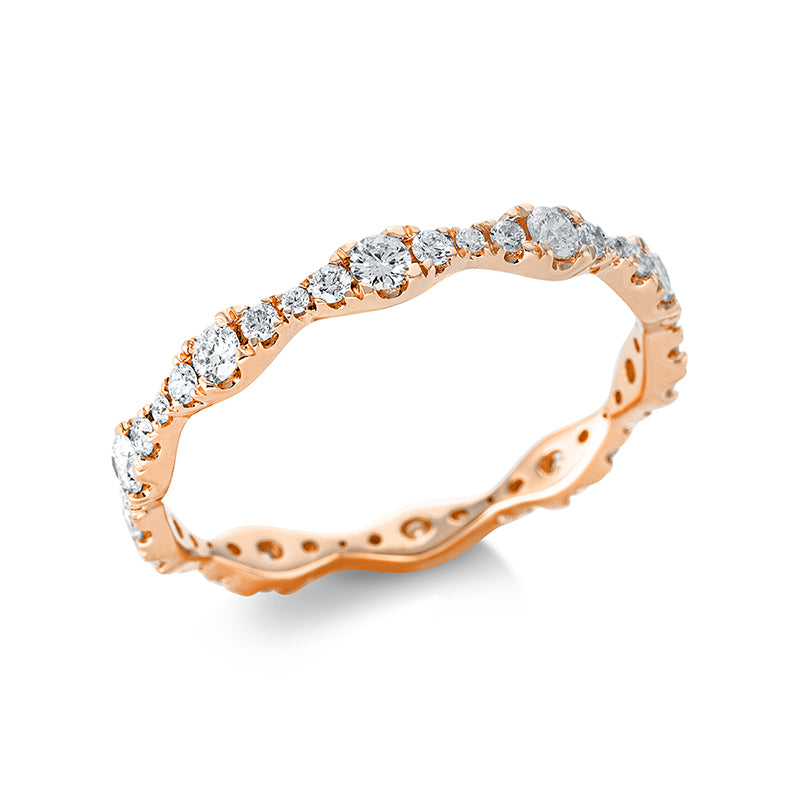 Ring 18 kt RG, 20 Brill. 0,20 ct, TW-si, 10 Brill. 0,29 ct, TW-si, 10 Brill. 0,03 ct, TW-si