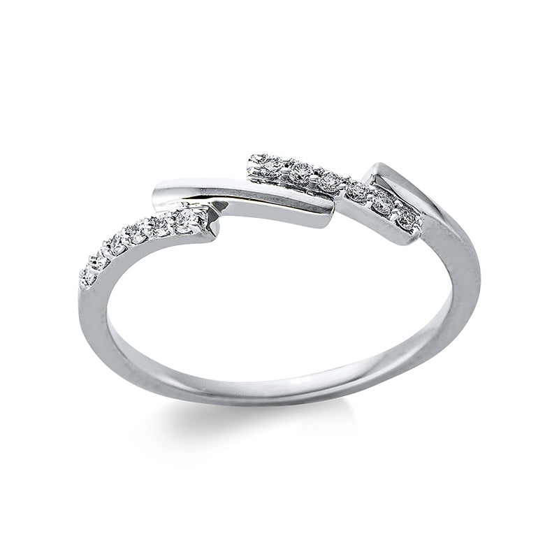 Ring 18 kt WG, 12 Brill. 0,12 ct, TW-si