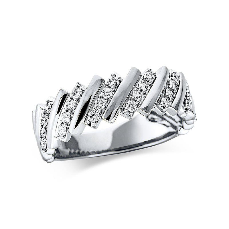 Ring 18 kt WG, 28 Brill. 0,34 ct, TW-si