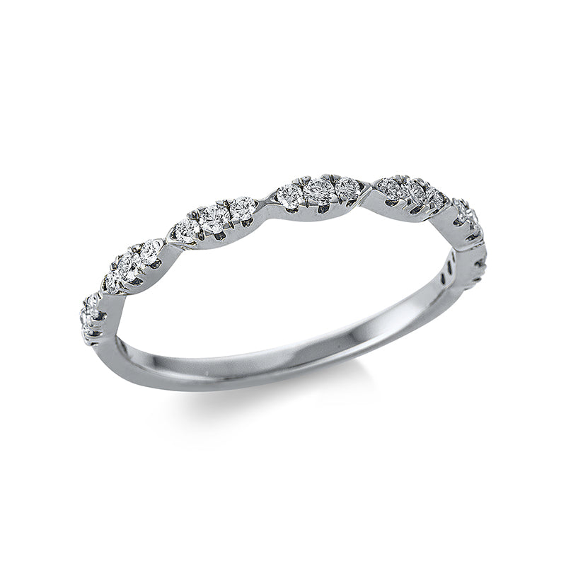 Ring 18 kt WG, 7 Brill. 0,11 ct, TW-si, 14 Brill. 0,13 ct, TW-si