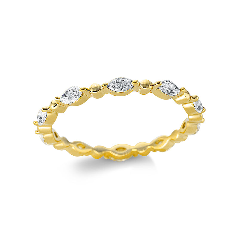 Ring 18 kt GG, 10 Nav. 0,61 ct, TW-si