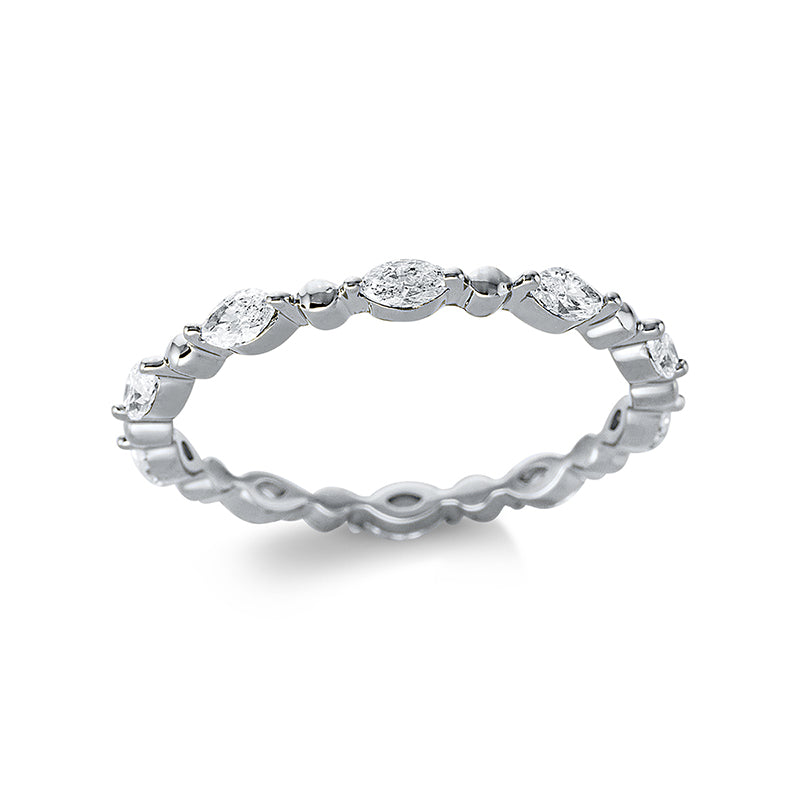 Ring 18 kt WG, 10 Nav. 0,64 ct, TW-si