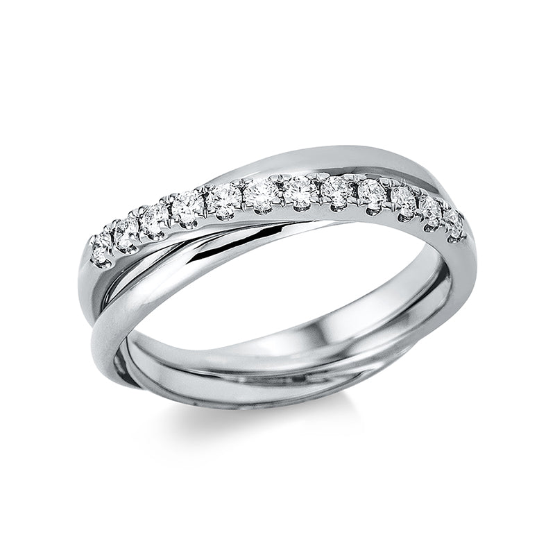 Ring 18 kt WG, 12 Brill. 0,26 ct, TW-si