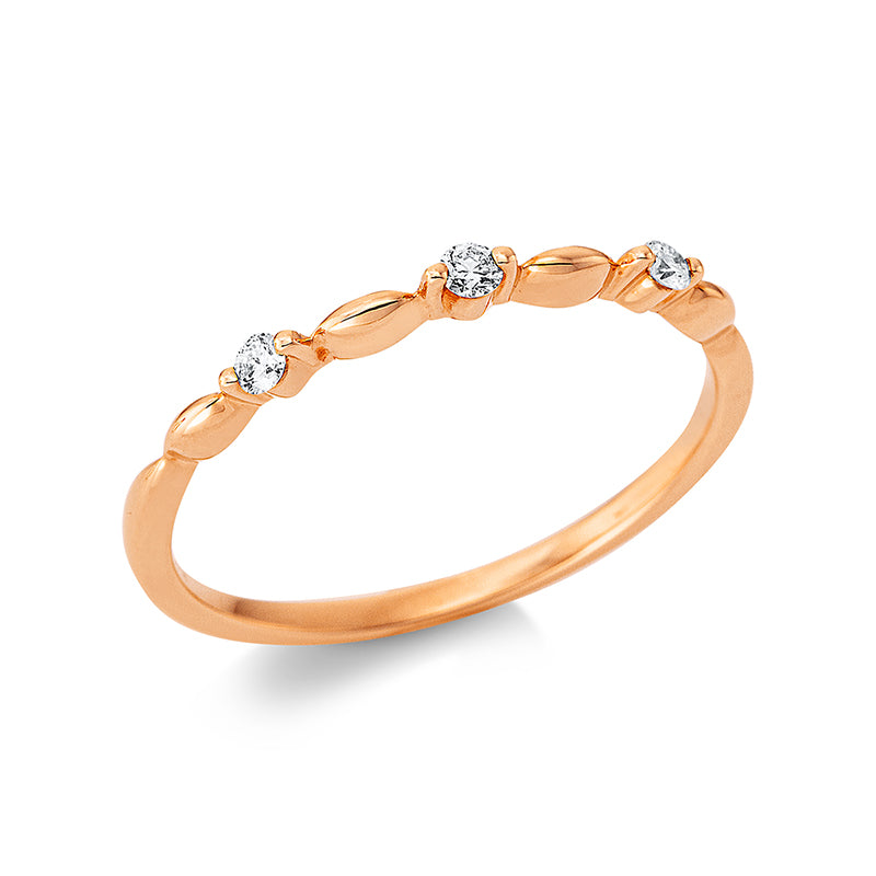 Ring 14 kt RG, 3 Brill. 0,07 ct, TW-si