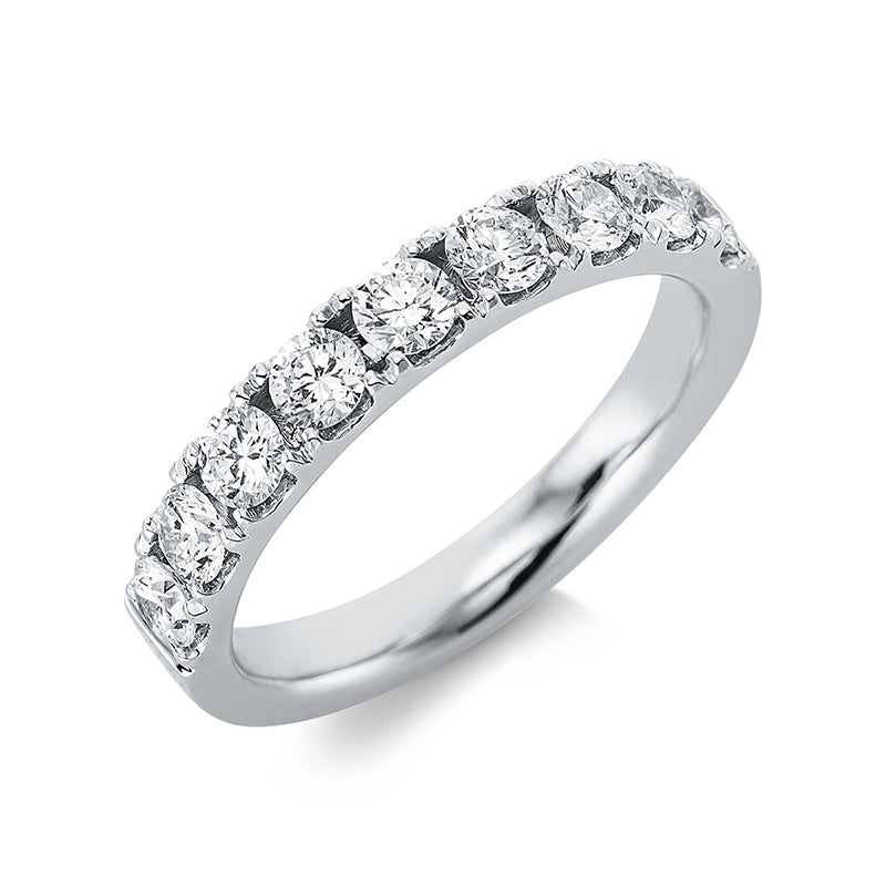 Ring 18 kt WG, 9 Brill. 0,99 ct, TW-si