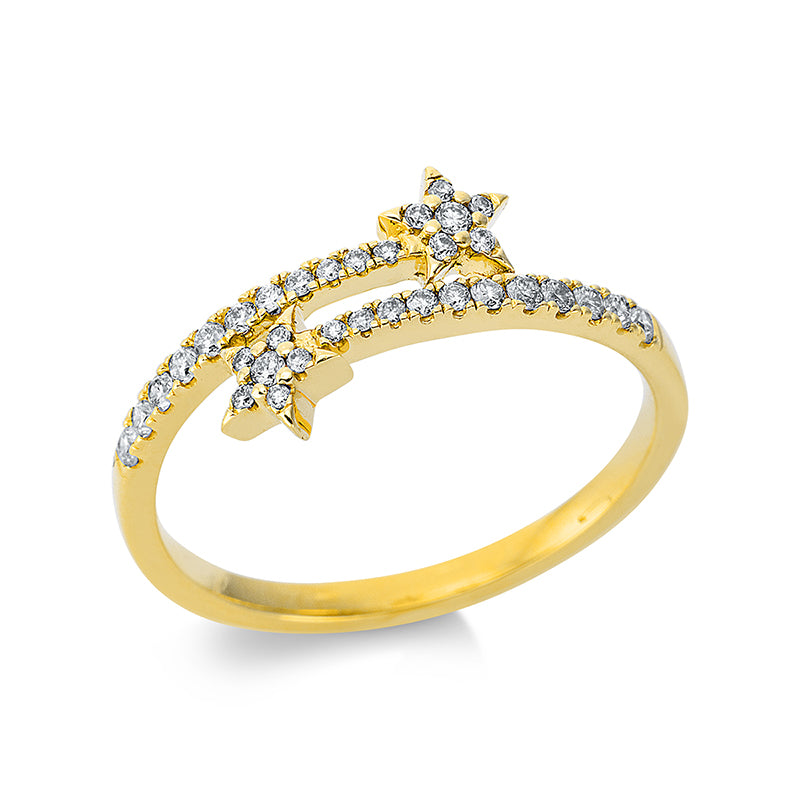 Ring 18 kt GG, 34 Brill. 0,22 ct, TW-si