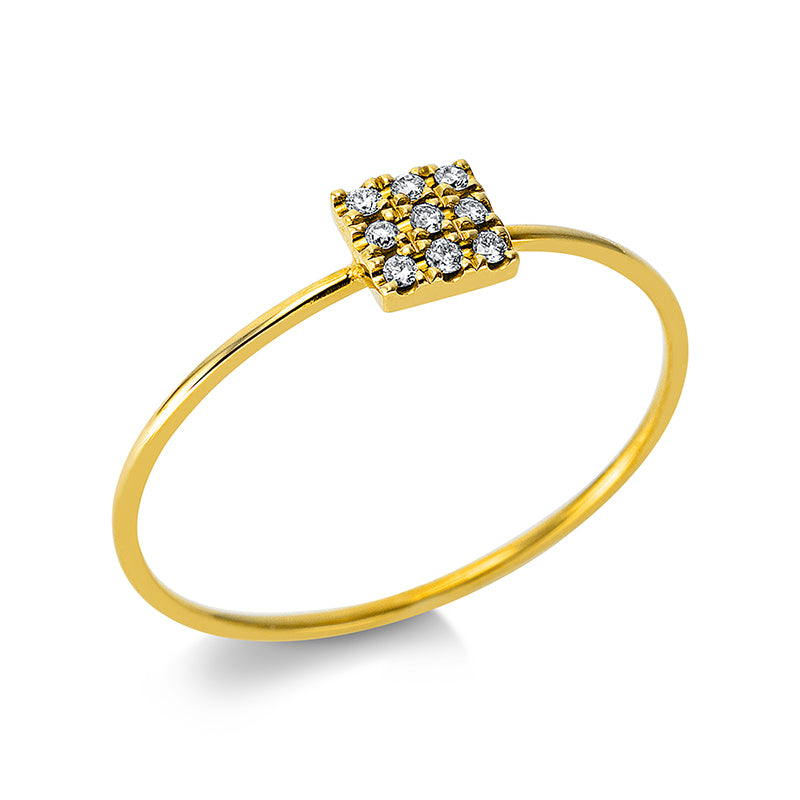 Ring 18 kt GG, 9 Brill. 0,05 ct, TW-si