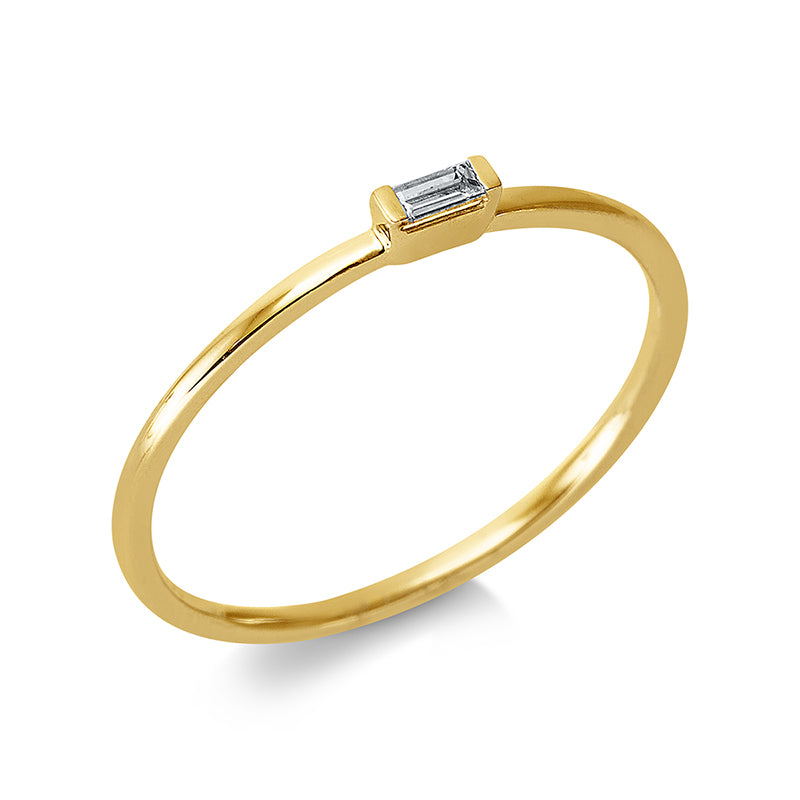 Ring 18 kt GG, 1 Bag. 0,05 ct, TW-si