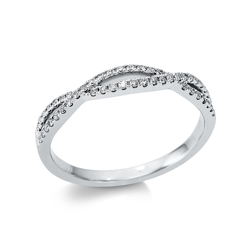 Ring 18 kt WG, 48 Brill. 0,17 ct, TW-pi