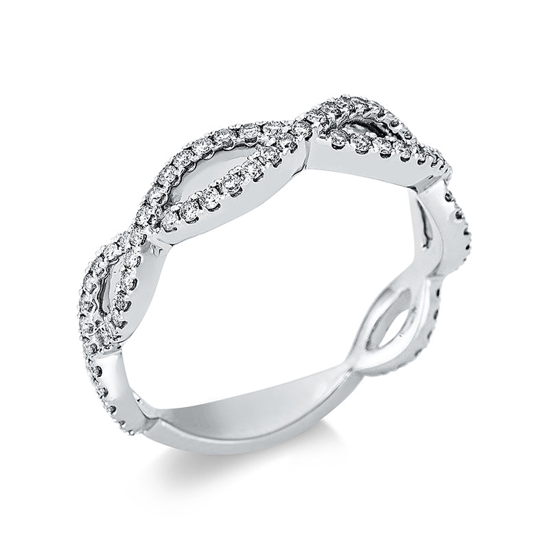 Ring 18 kt WG, 86 Brill. 0,35 ct, TW-pi