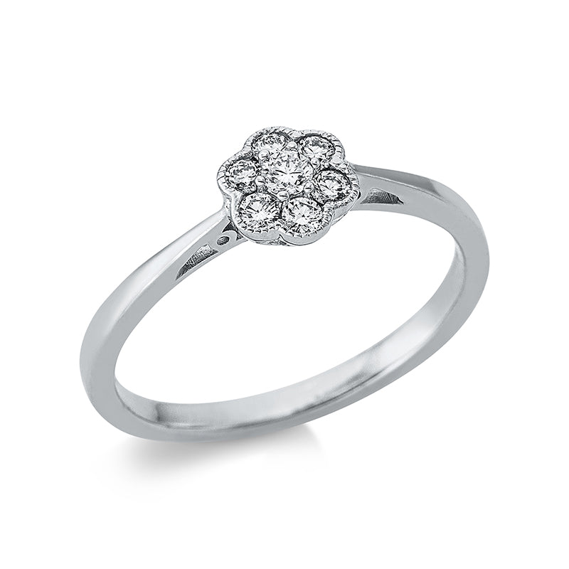 Ring 18 kt WG, 7 Brill. 0,20 ct, TW-si