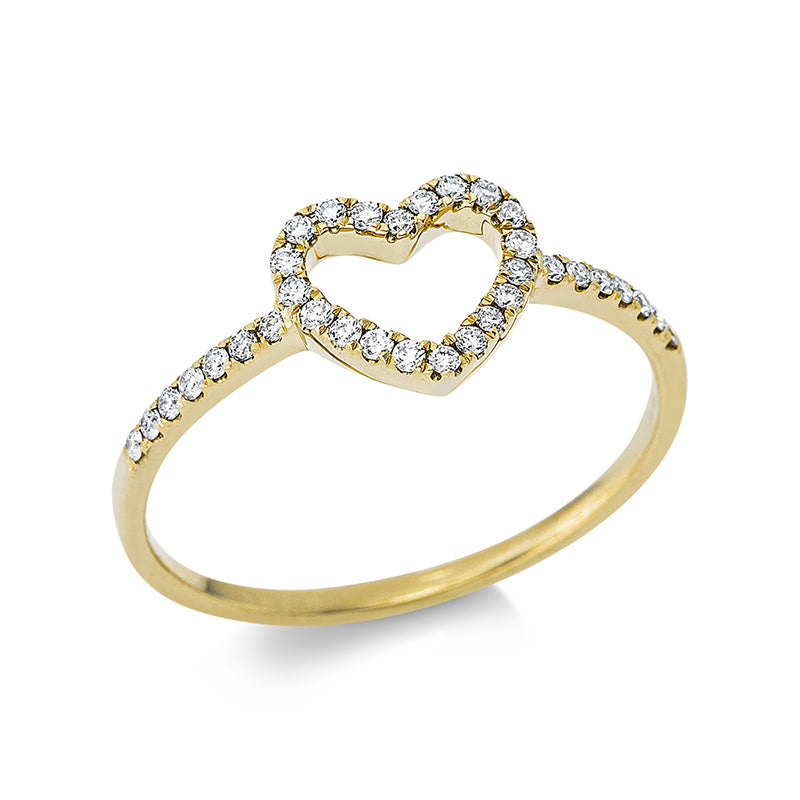 Ring 18 kt GG, 34 Brill. 0,18 ct, TW-si