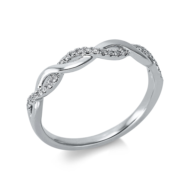 Ring 18 kt WG, 26 Brill. 0,10 ct, TW-si