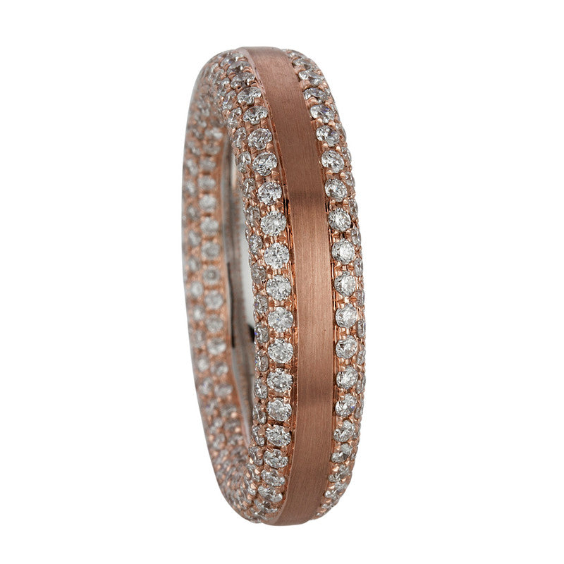 Ring 18 kt RG+WG, mattiert, 368 Brill. 2,36 ct, TW-vsi