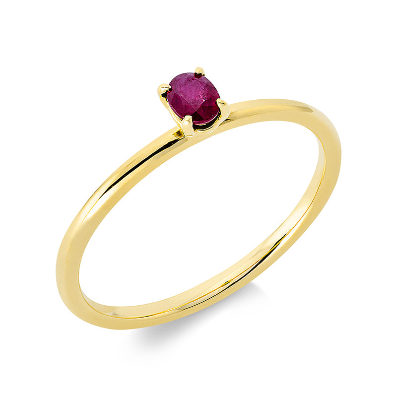 Ring 18 kt GG, 1 Rubin 0,23 ct rot