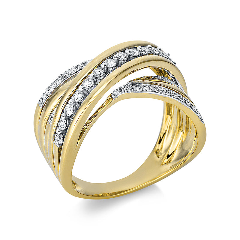 Ring 18 kt GG, 49 Brill. 0,47 ct, TW-si