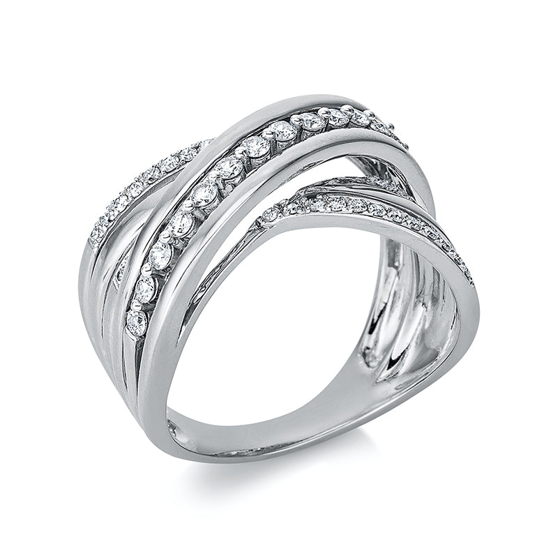 Ring 18 kt WG, 49 Brill. 0,47 ct, TW-si