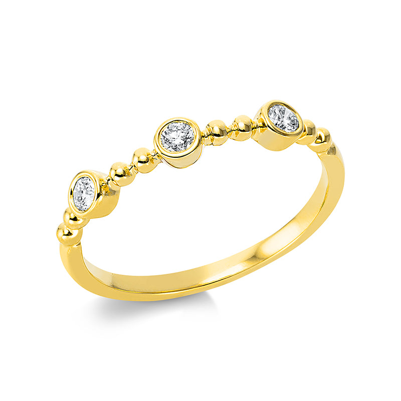 Ring 18 kt GG, 3 Brill. 0,14 ct, TW-si